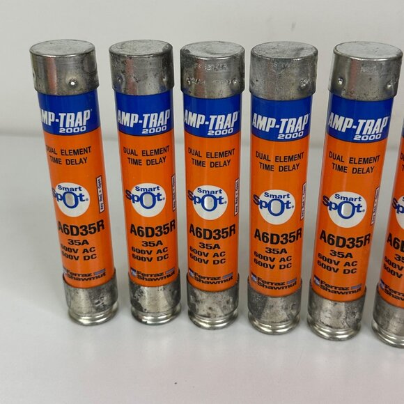 Amp-Trap 2000 Smart Spot A6D35R Dual Element Time Delay Fuse 35A 600V AC/DC BX10 - Picture 7 of 9